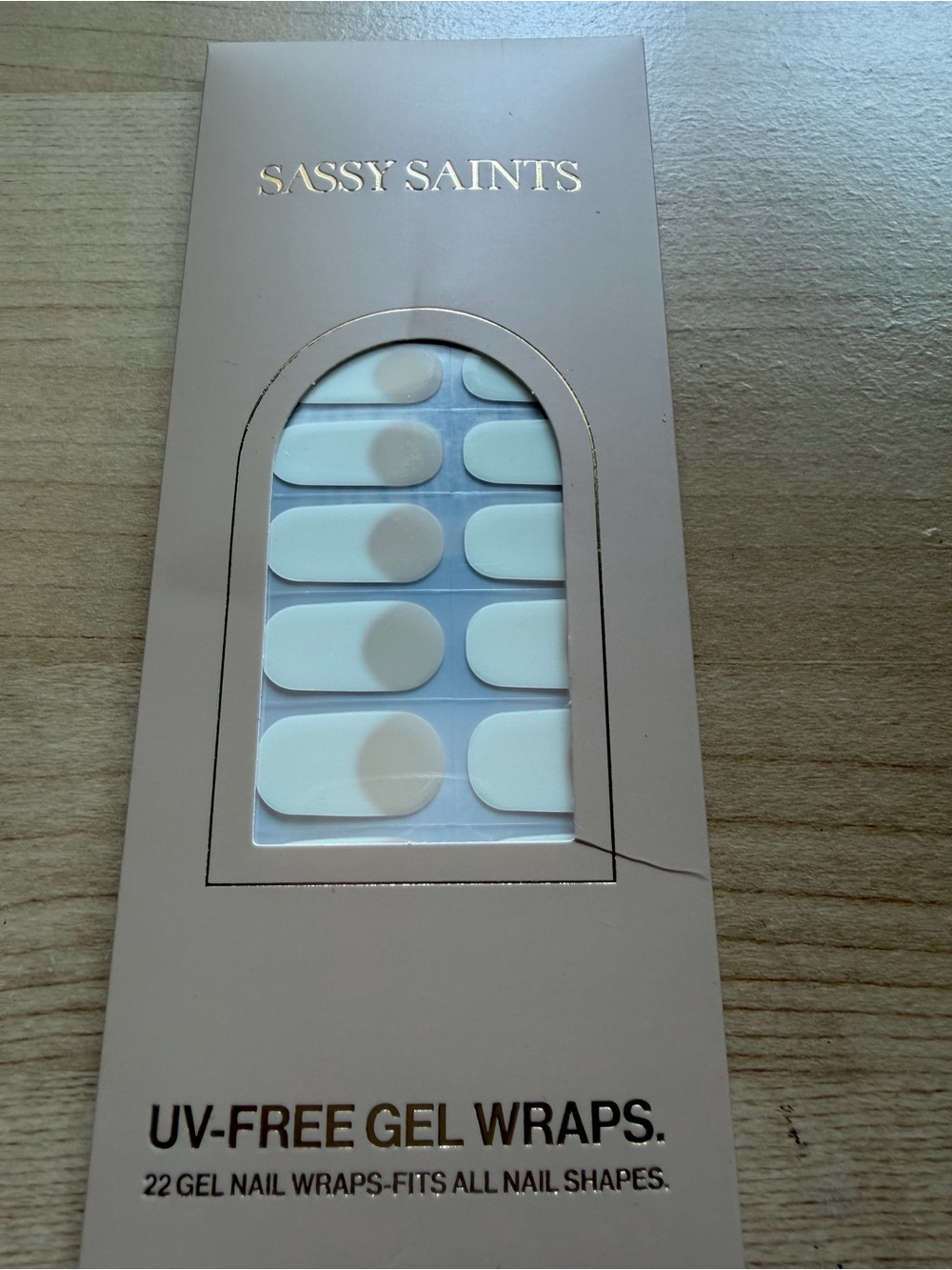 Sassy Saints Classic French Gel Nail Wraps - UV-Free